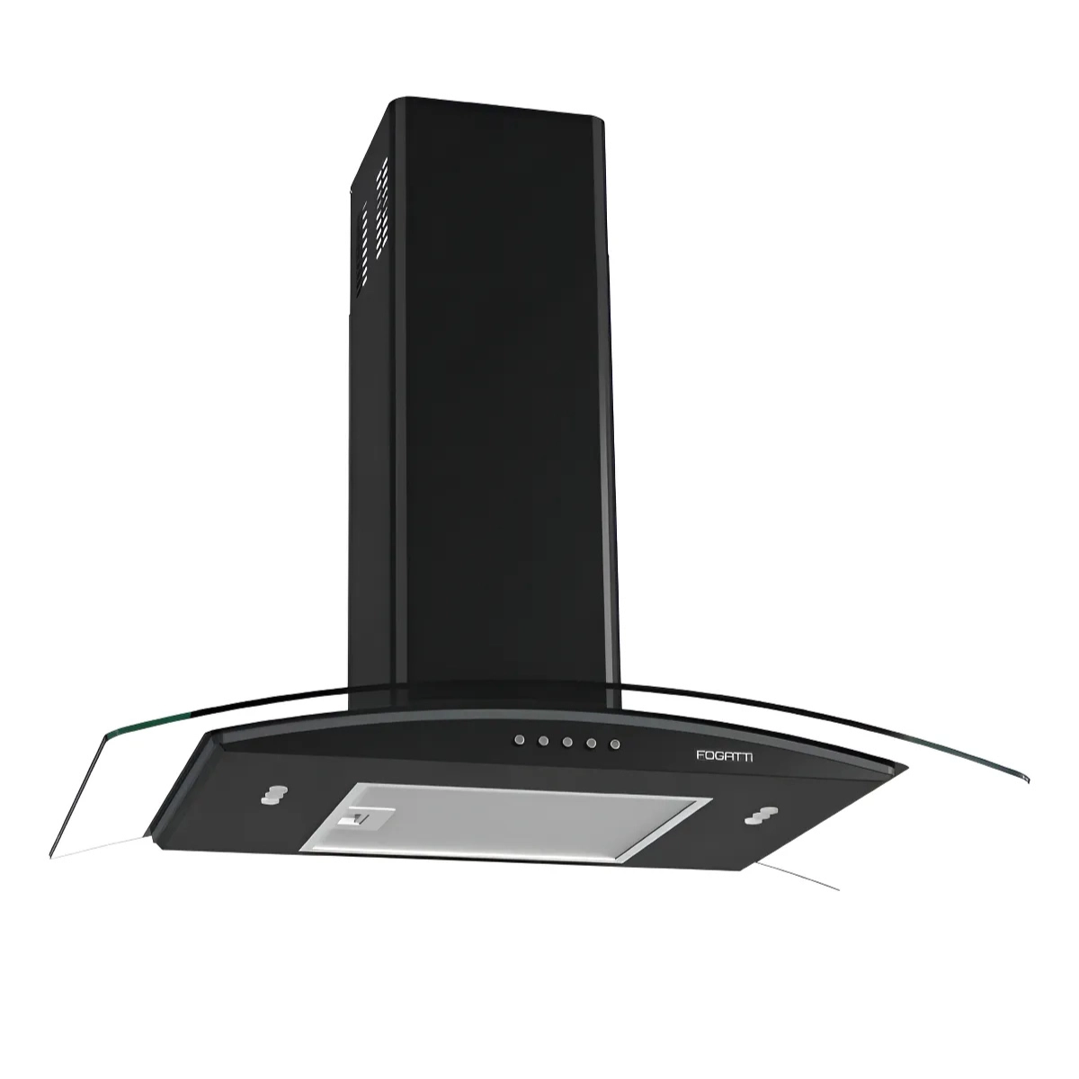 COIFA DE PAREDE CLEAN VIDRO CURVO BLACK 75CM 110V FOGATTI