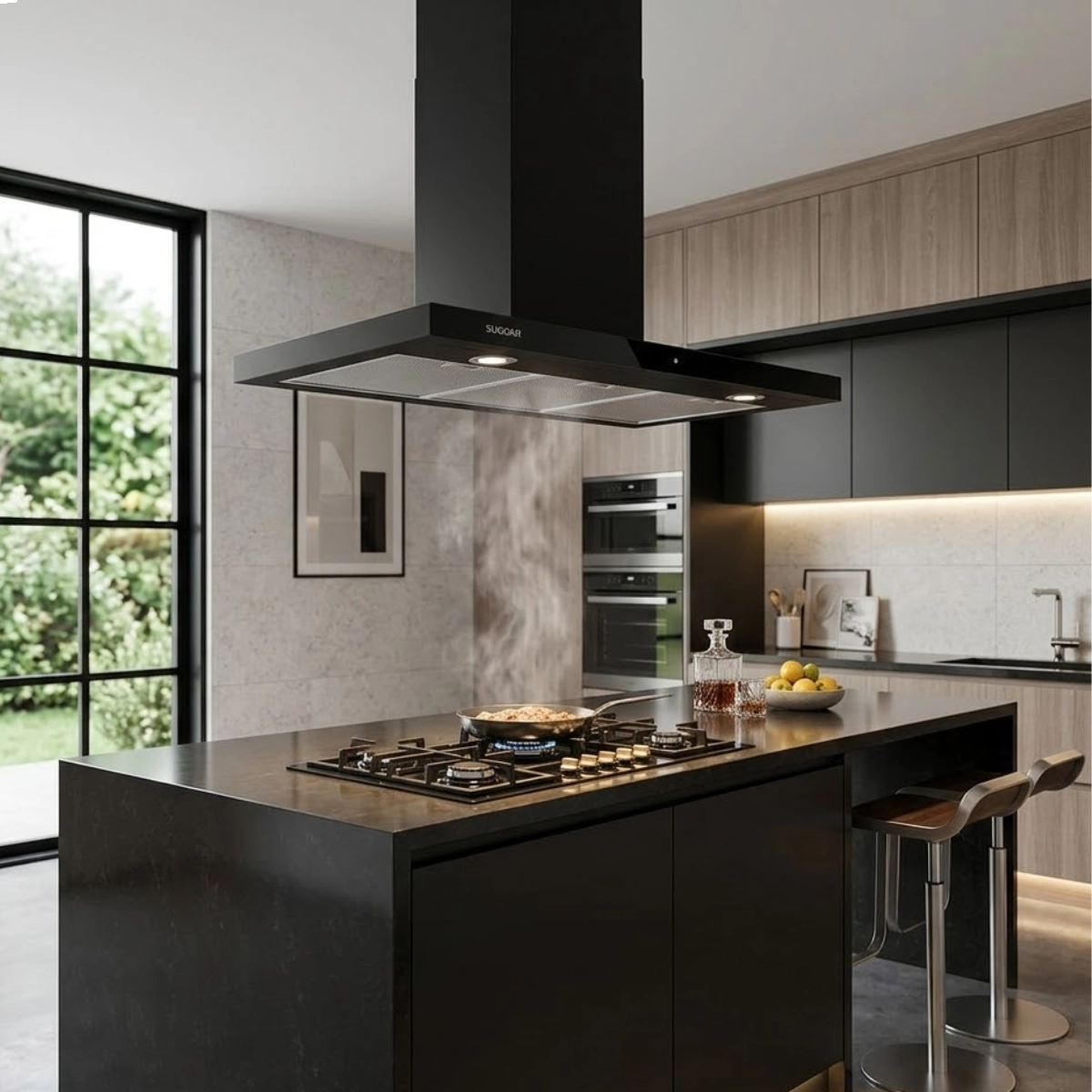 COIFA DE PAREDE GRANADA SLIM TOUCH 127V 90CM SUGGAR PRETO