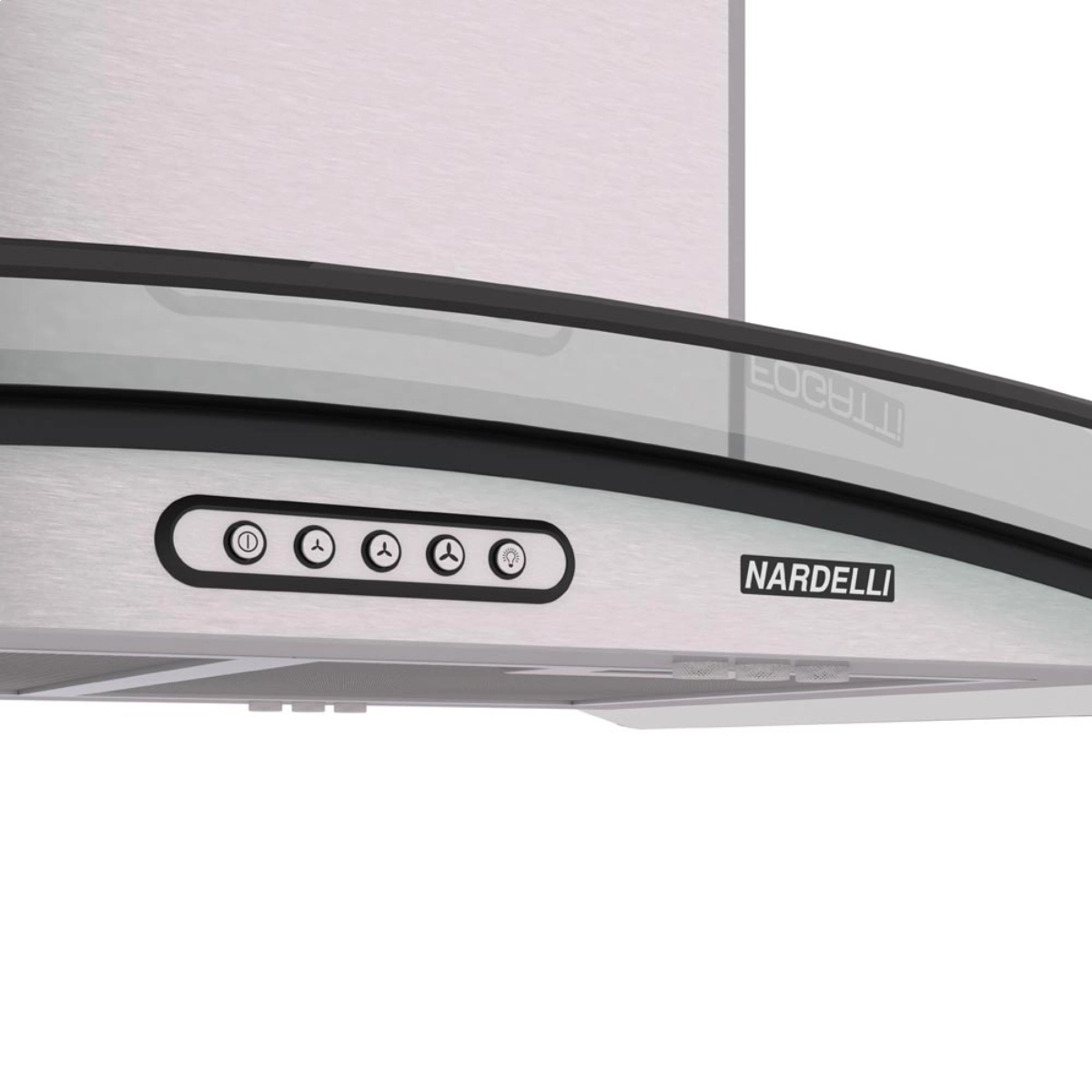 COIFA NARDELLI ILHA VIDRO CURVO INOX 90CM