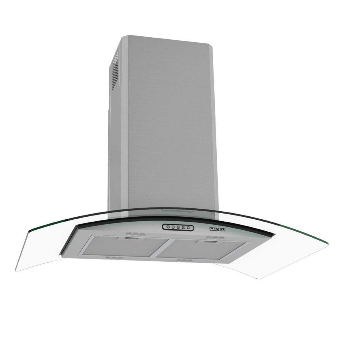 COIFA NARDELLI ILHA VIDRO CURVO INOX 90CM