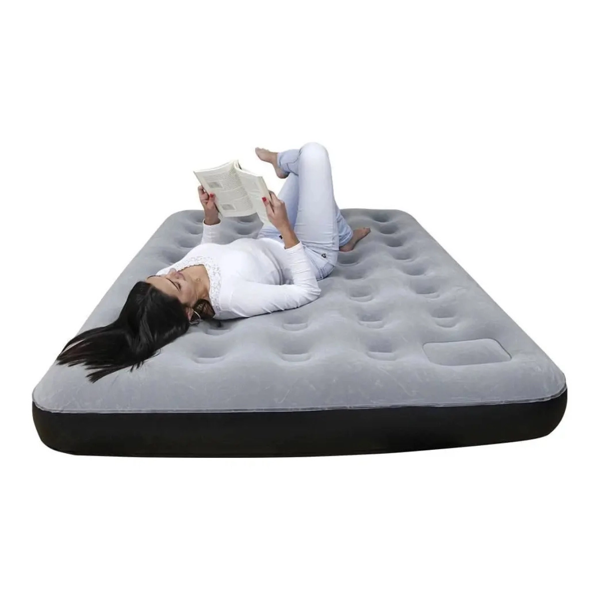 COLCHAO INFLAVEL AVELUDADO PARA CASAL FIT ECOLOGIC ATE 200KG NAUTIKA 