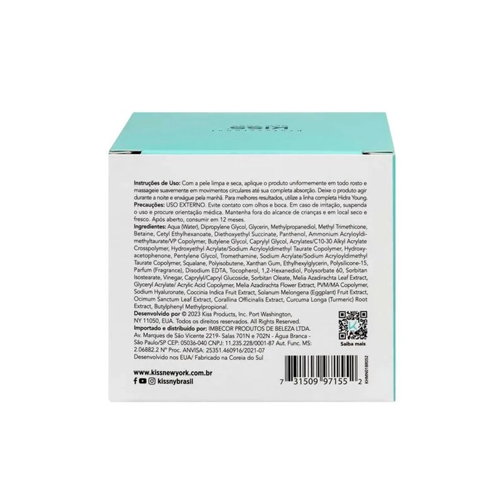 Combo Máscara Noturna Mais Gel de Limpeza para a Pele dos Sonhos Kiss New York Combo Máscara Noturna Mais Gel de Limpeza para a Pele dos Sonhos Kiss New York