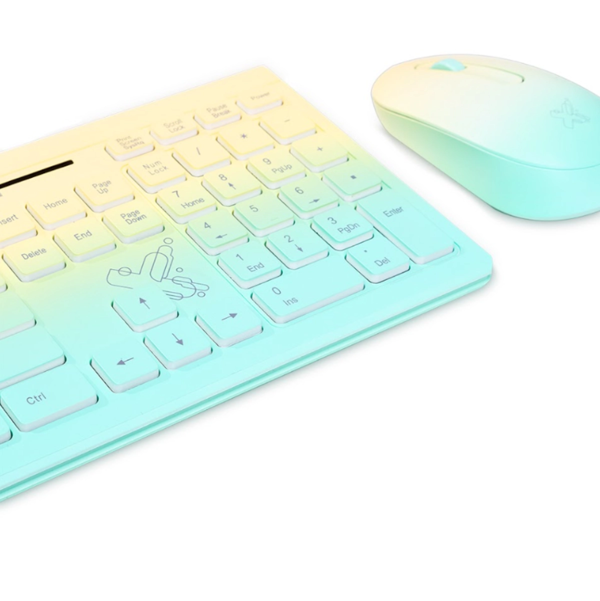 COMBO SEM FIO MULTIMÍDIA DELUXE PRO VERDE/AMARELO - MAXPRINT