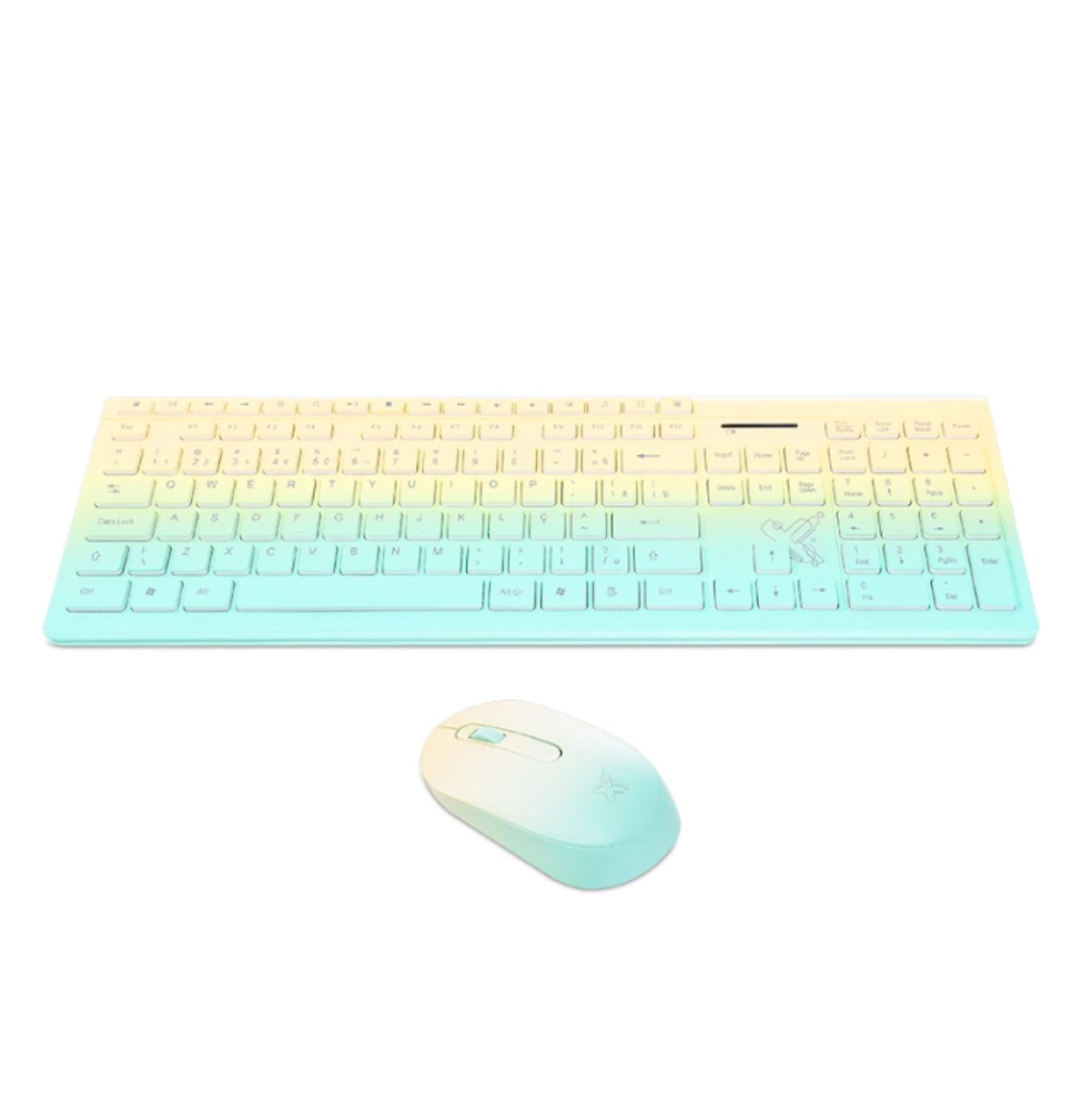 COMBO SEM FIO MULTIMÍDIA DELUXE PRO VERDE/AMARELO - MAXPRINT