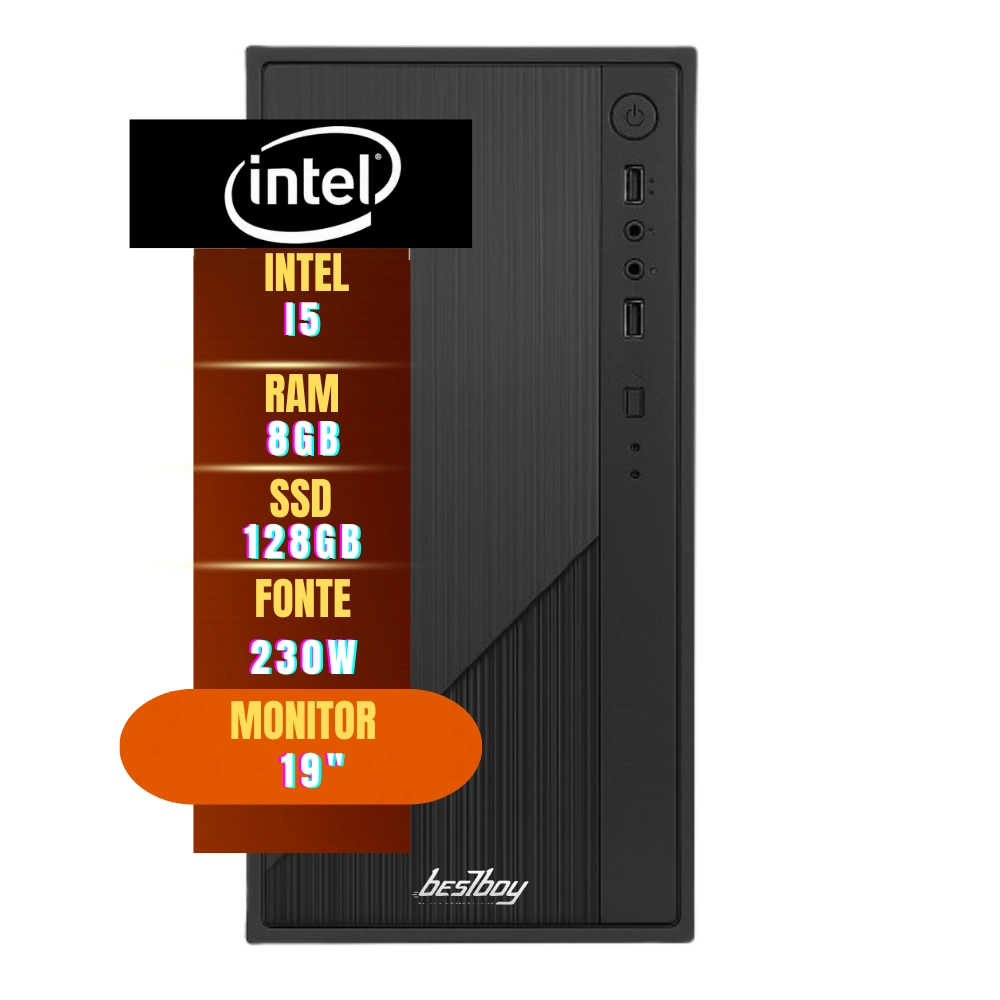Computador Completo Bestpc Intel I5 8gb Ssd 128gb Monitor Led 19&quot; Windows 10 Trial - BESTBOY