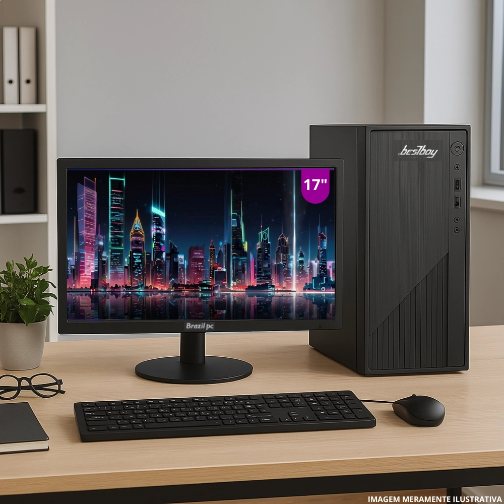 Computador Completo Cpu Intel Core I7 3 Geração 16gb Ssd 512gb Monitor 17.1 Win 10 Trial - BestBoy