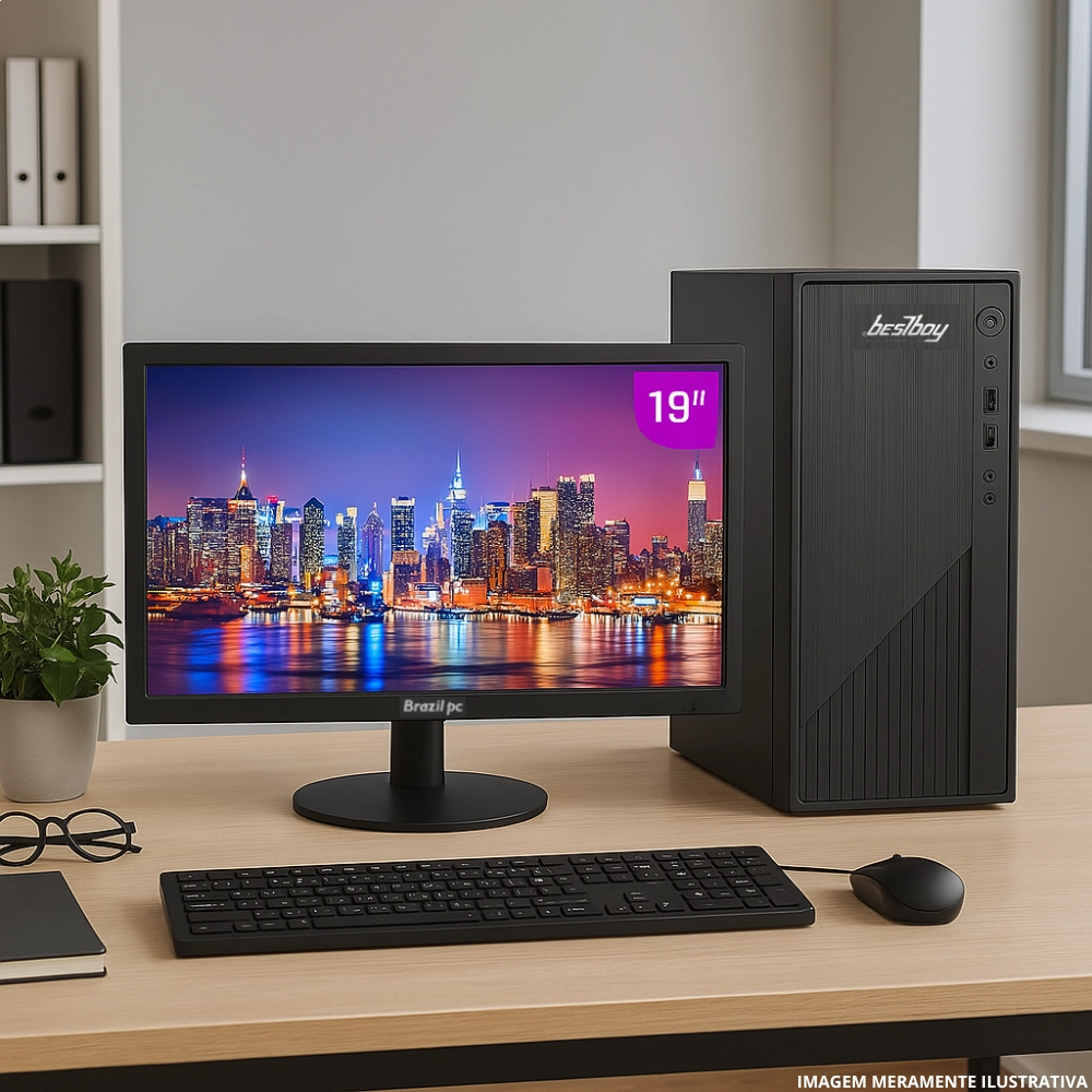 Computador Completo Intel Core I5 8gb de Ram Ssd 256gb Monitor Led 19&quot; Hdmi + Windows 10 Trial e Pacote Offce - BestBoy