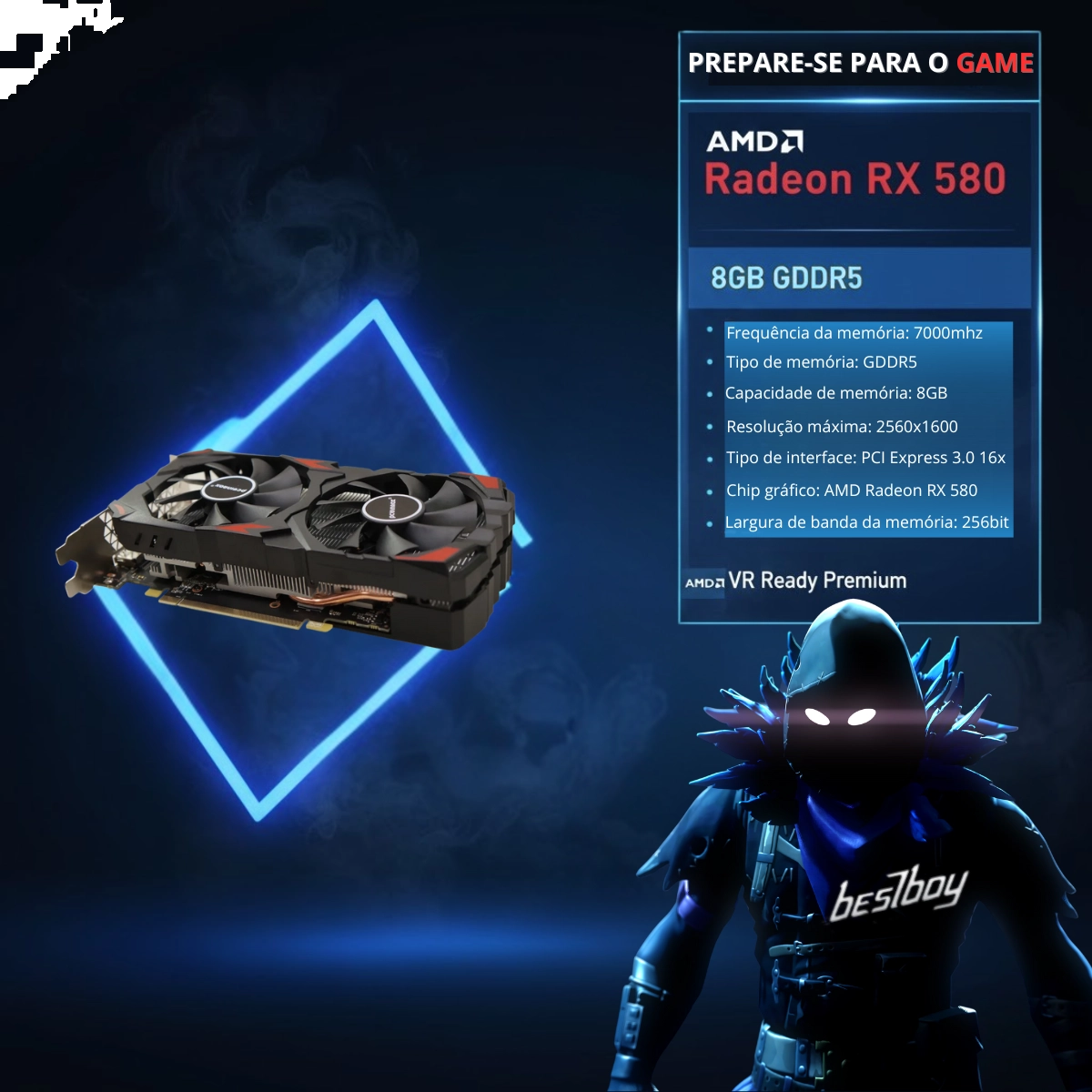 COMPUTADOR GAMER MAX ELITE BESTBOY RYZEN 5 8400F B650M 16GB SSD 512GB FONTE 500W RX580 8GB