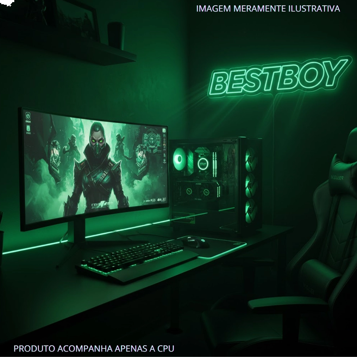 Computador Gamer Max Elite Bestboy Ryzen 7 3700x A520m 16gb Ssd 1tb Fonte 500w 80 Plus Rx580