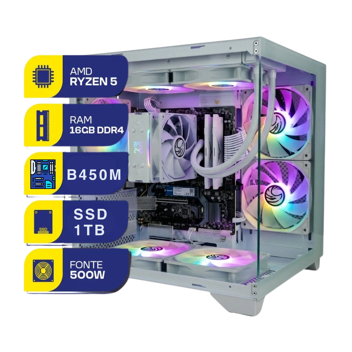 COMPUTADOR GAMER PREMIUM BESTBOY RYZEN 5500GT 16GB RAM SSD 1TB 500W