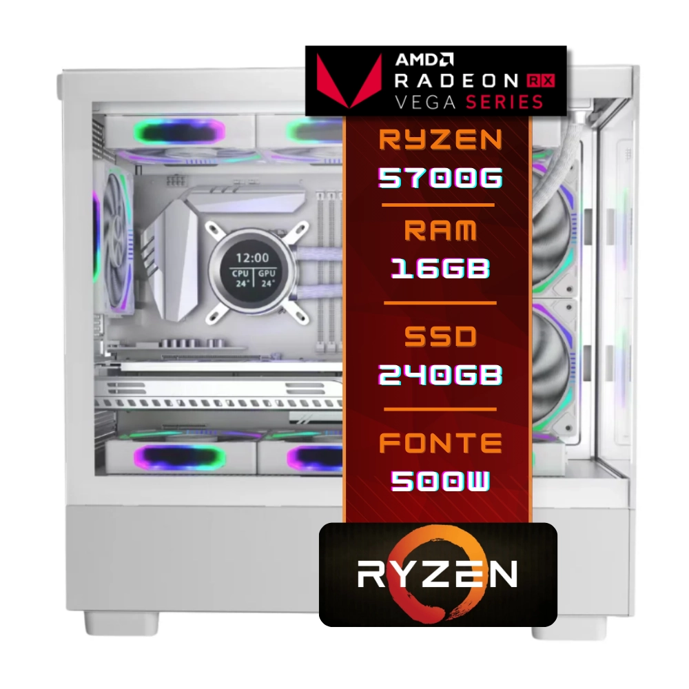 Computador Gamer Ryzen 7 5700g Ram 16gb Ddr4 Ssd M.2 240Gb Windows 10 Trial - BestBoy 