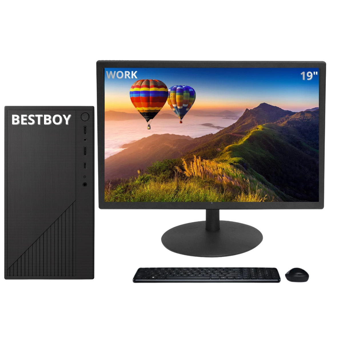 Computador Office Bestboy Intel Core I5 2º 16gb Ram Ssd 512gb 230w Kit Teclado Mouse Monitor 19 Pret