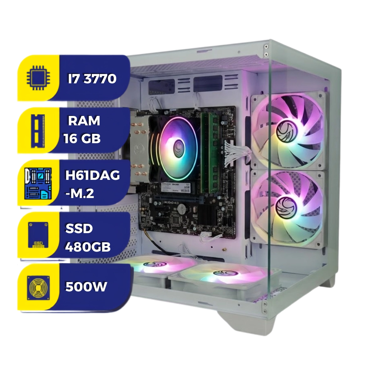 COMPUTADOR OFFICE BESTBOY INTEL CORE I7 3º 16GB RAM SSD 480GB 500W