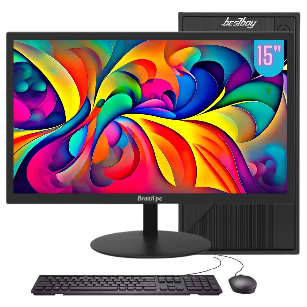 Computador Office Completo Intel Core I5 4GB SSD 128 Gb Monitor 15" Windows 10 Trial - BestBoy