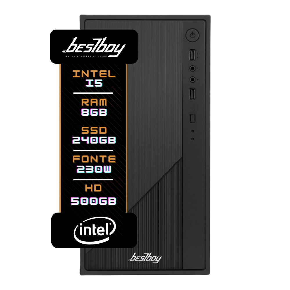 Computador Office Completo Intel Core I5 8gb Ssd 240 Gb Hd 500 Gb Monitor 15&quot; Windows 10 Trial - BestBoy
