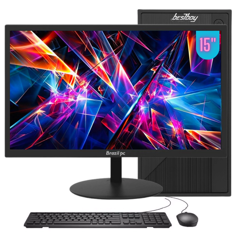 Computador Office Completo Intel Core I5 8gb Ssd 240 Gb Hd 500 Gb Monitor 15" Windows 10 Trial - BestBoy