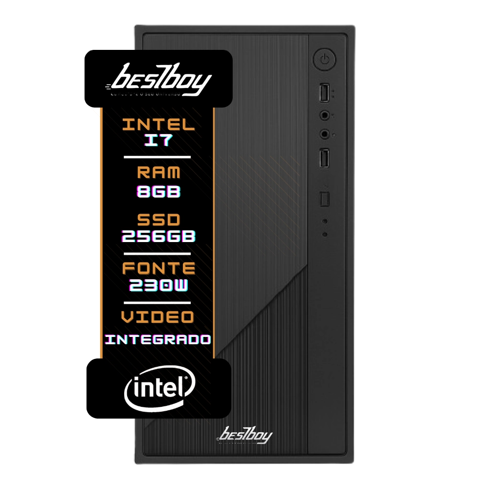 Computador Office Completo Intel Core I7 8gb Ssd 240gb Windows 10 Trial Monitor 19 - BestBoy