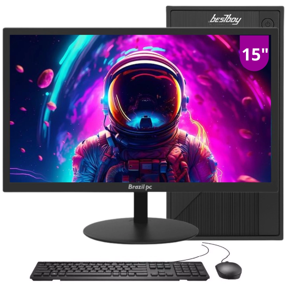 Computador Pc Cpu Completo Intel Core I3 4gb Ssd 128 Gb Monitor 15" - Windows 10 Trial Bestboy