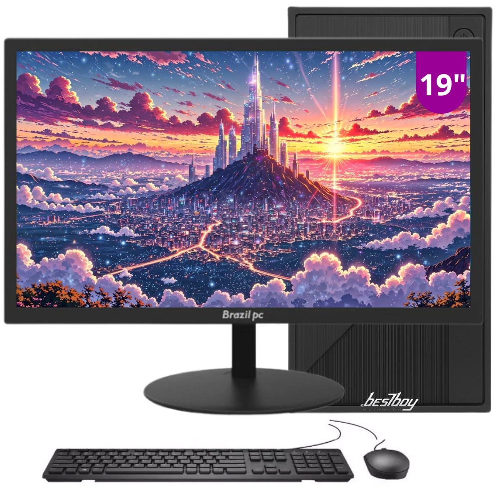 Computador Pc Cpu Completo Intel Core I5 8gb HD 500gb Windows 10 Trial Monitor 19 Led Hdmi BestBoy