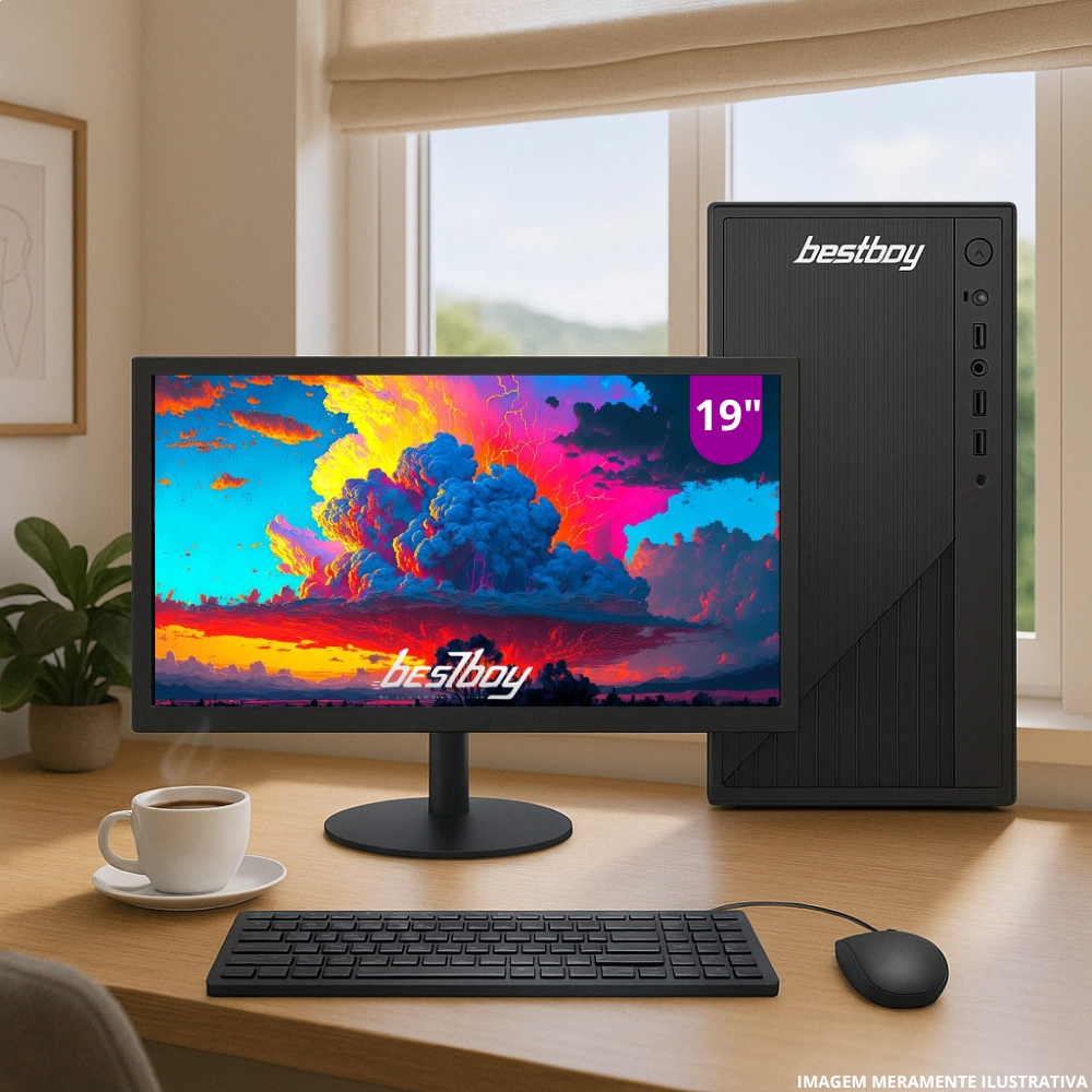 Computador Pc Cpu Completo Intel Core I5 8gb Ssd 256gb Windows 10 Trial Monitor 19 Led Hdmi Kit BestBoy
