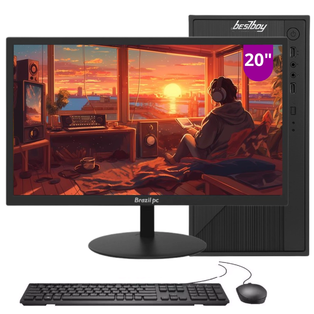 Computador Pc Office Completo Bestboy Intel Core I5 3º 8GB RAM SSD 240GB Kit Teclado e Mouse Monitor 20
