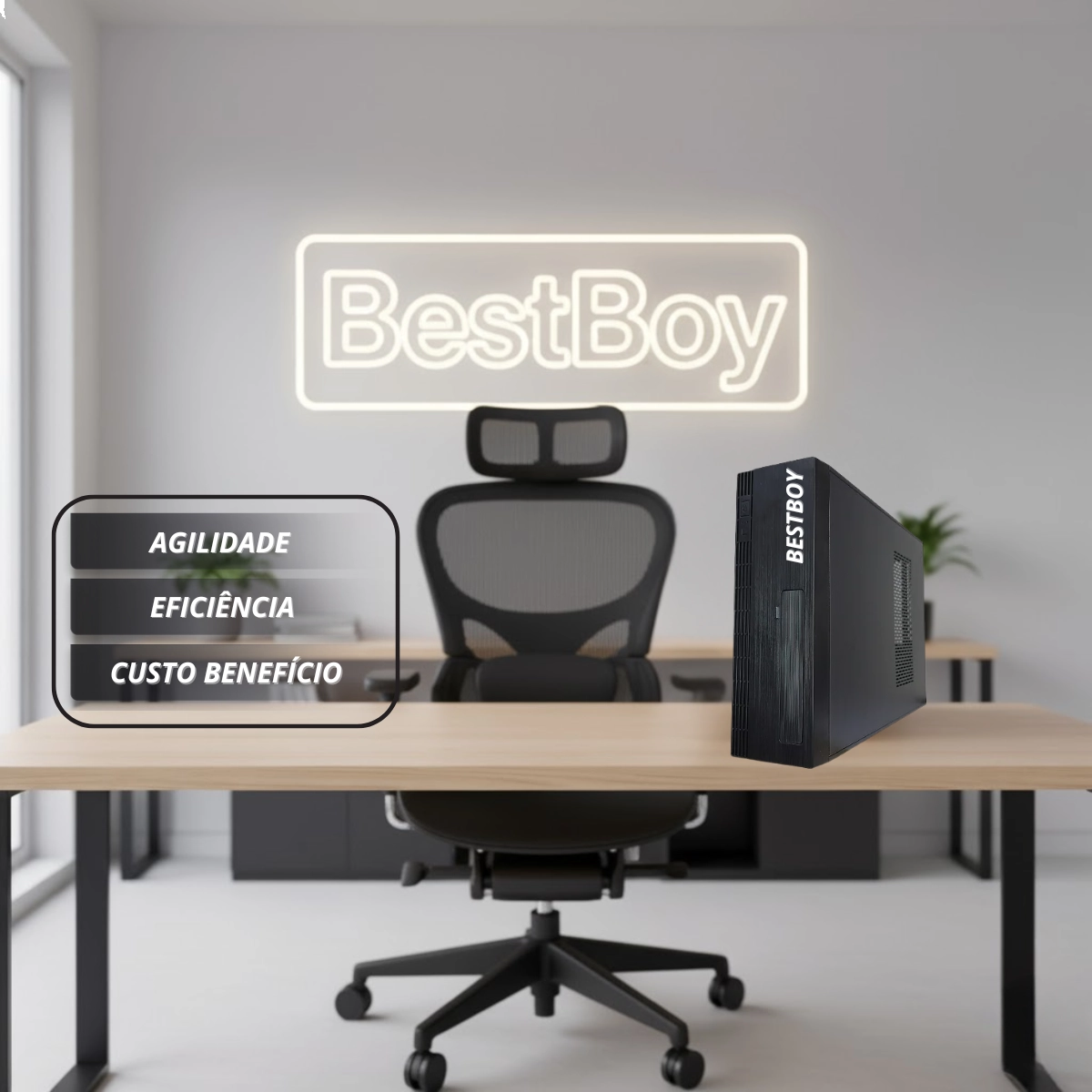 COMPUTADOR SLIM WORK MACHINE BESTBOY INTEL CORE I5 4º 16GB RAM SSD 512GB TECLADO MOUSE MONITOR 20 BRANCO 