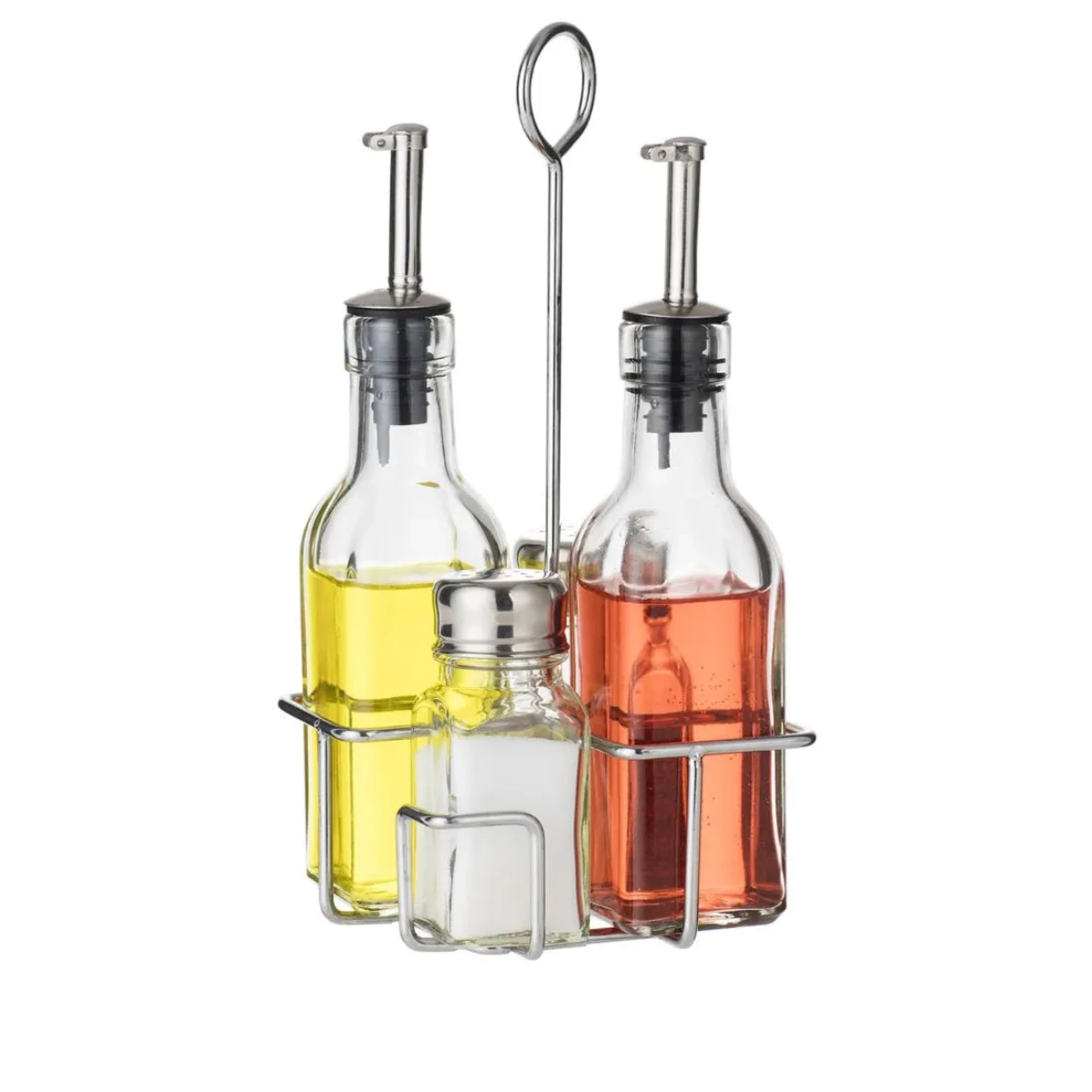Conjunto 5 Peças Galheteiro Inox Kenya