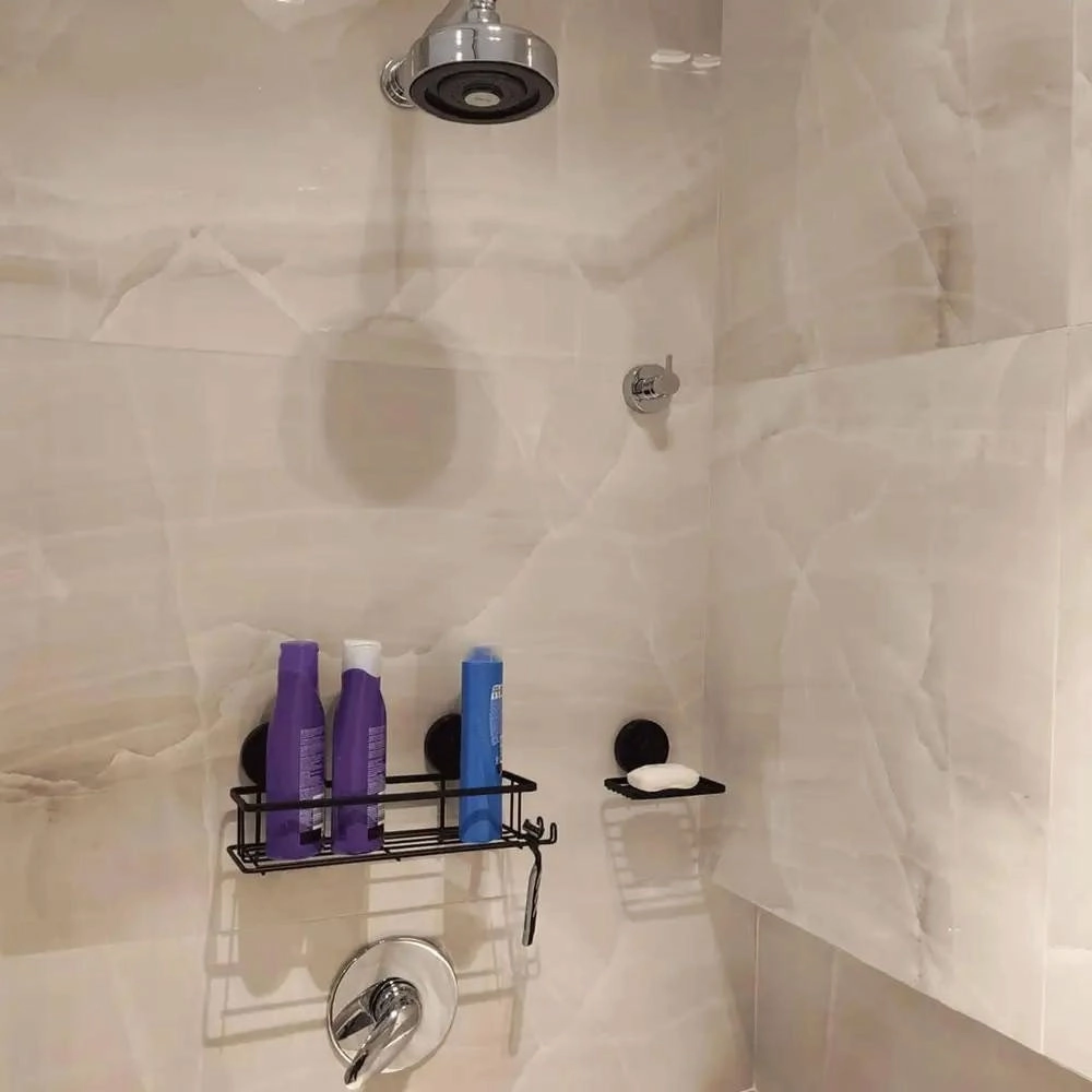 CONJUNTO DE 5 PEÇAS SCHMITT PARA BANHEIRO COM VENTOSA PRETO FOSCO