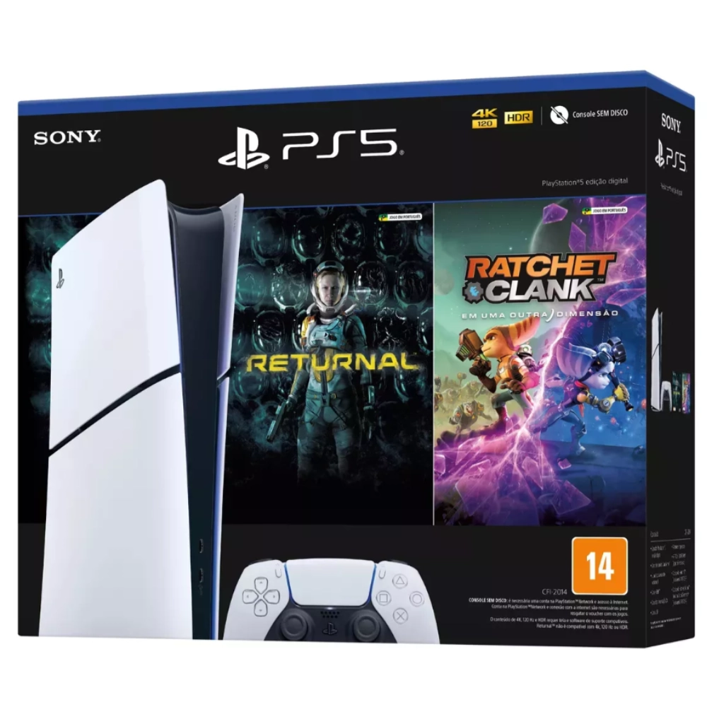 Console Sony Playstation 5 Digital Slim 1tb  Branco + Jogos