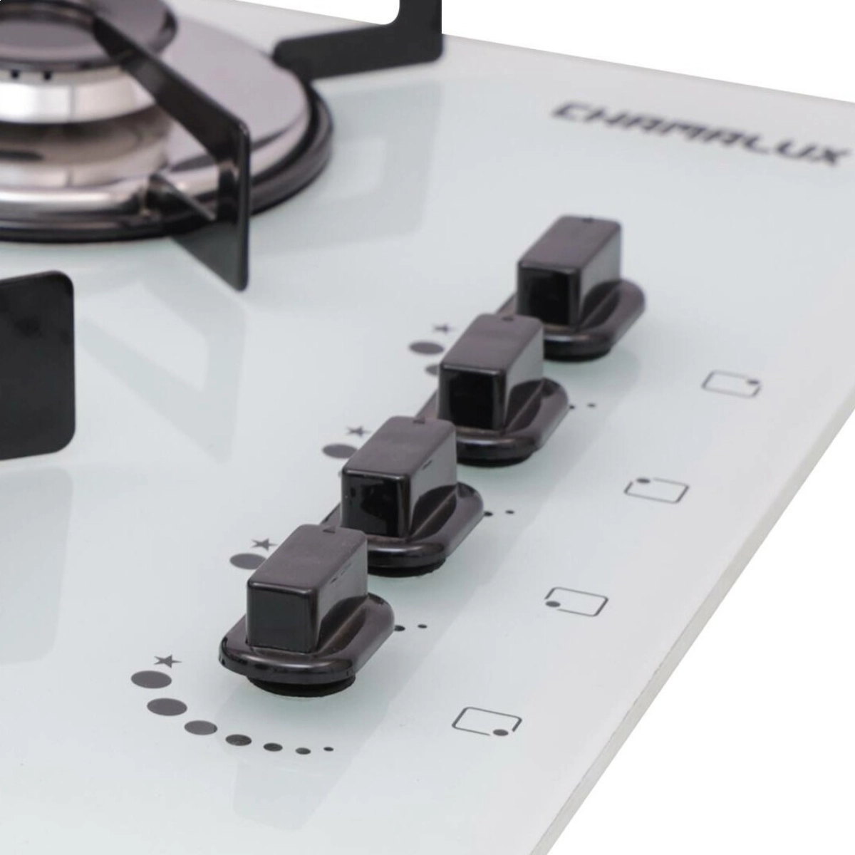 COOKTOP 4 BOCAS ULTRA CHAMA BRANCO CHAPA CHAMALUX BIVOLT