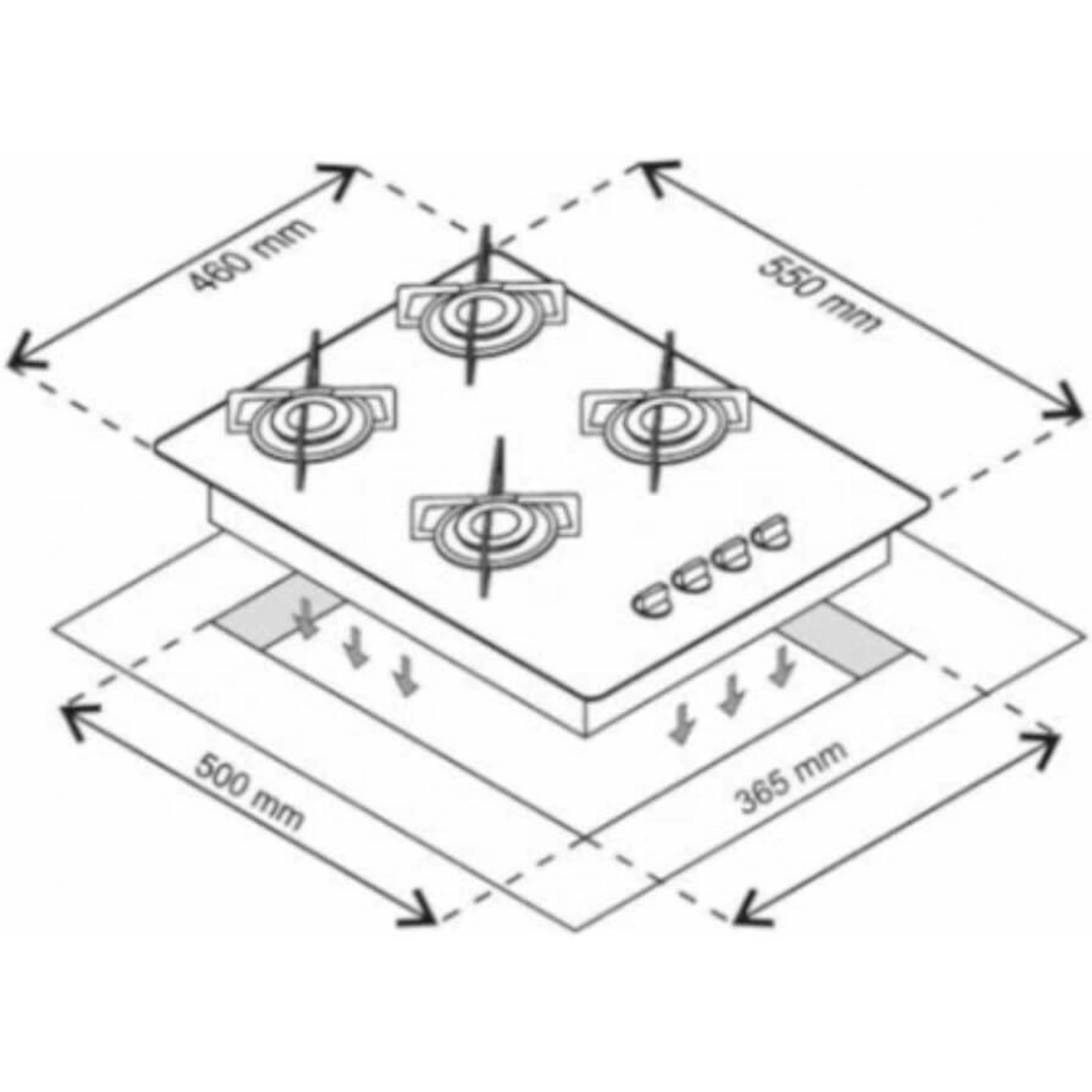COOKTOP 4 BOCAS ULTRA CHAMA BRANCO CHAPA CHAMALUX BIVOLT