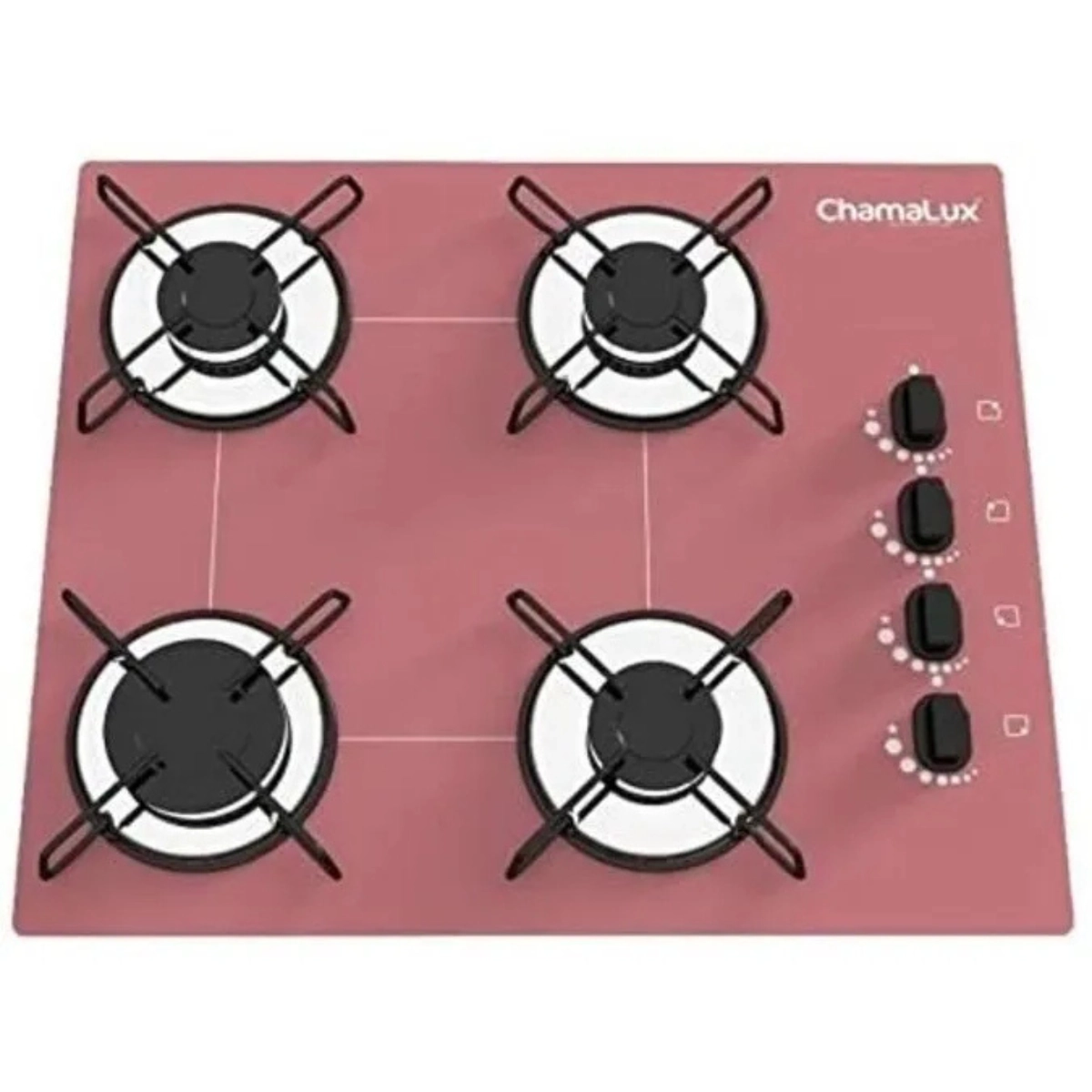COOKTOP 4 BOCAS ULTRA CHAMA ROSA CHAPA CHAMALUX BIVOLT
