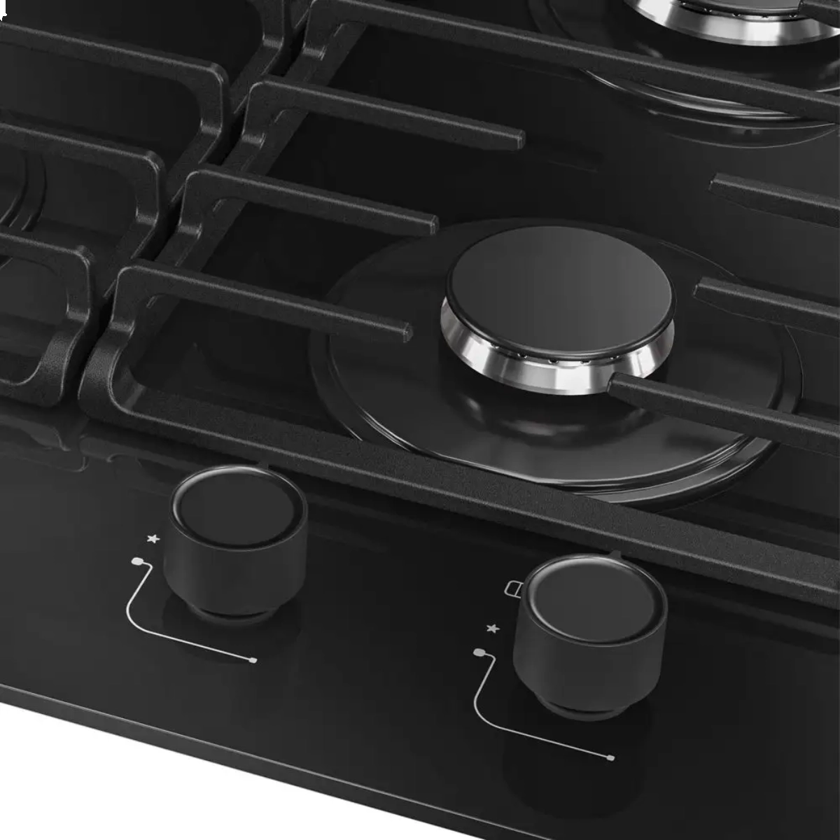 COOKTOP 5 BOCAS A GÁS MUELLER MESA DE VIDRO COM TRIPLA CHAMA MCG5BM BIVOLT