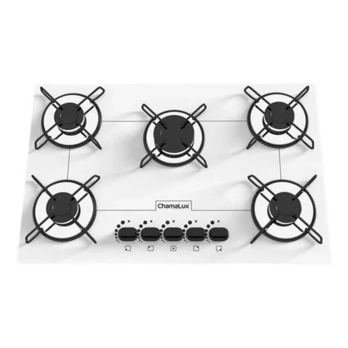 COOKTOP 5 BOCAS CHAMALUX BIVOLT ULTRA CHAMA TREMPE ARAMADA BRANCO