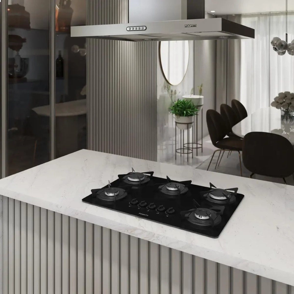 COOKTOP A GÁS FOGATTI 5 BOCAS VIDRO TEMPERADO PRETO BIVOLT COOKTOP A GÁS FOGATTI 5 BOCAS VIDRO TEMPERADO PRETO BIVOLT