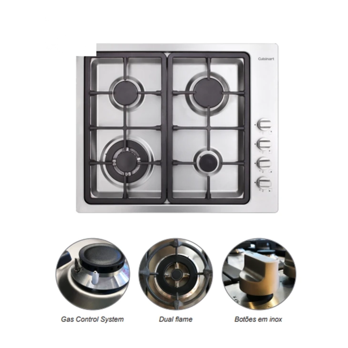 COOKTOP A GAS 4 BOCAS CUISINART ARKTON 60CM INOX PRIME 220V COOKTOP A GAS 4 BOCAS CUISINART ARKTON 60CM INOX PRIME 220V
