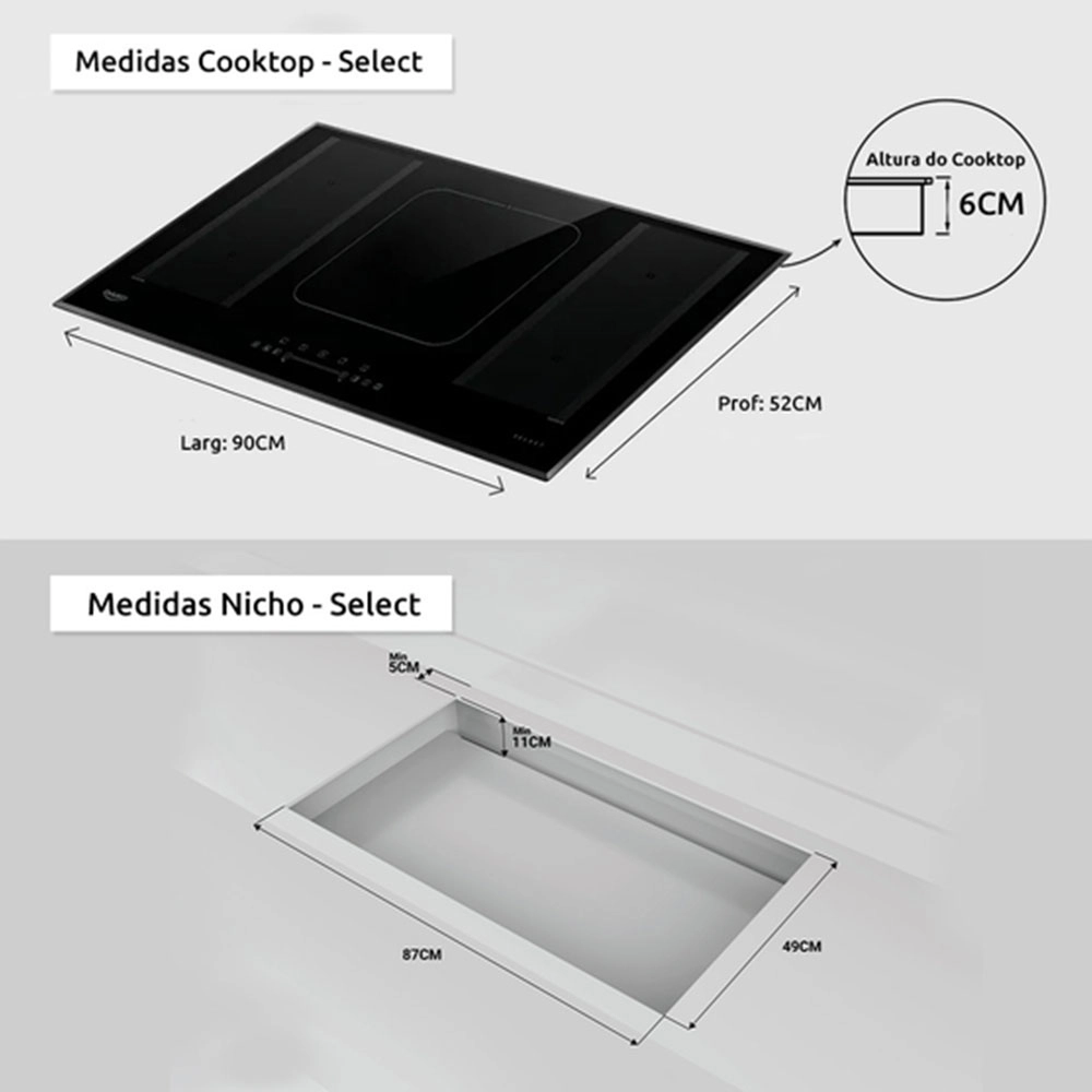 COOKTOP DE INDUÇÃO DAKO SELECT 5 BOCAS C/ 2 ZONAS FLEXÍVEIS 220V COOKTOP DE INDUÇÃO DAKO SELECT 5 BOCAS C/ 2 ZONAS FLEXÍVEIS 220V