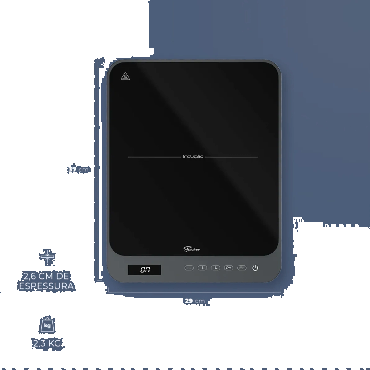 Cooktop de Inducao Fischer 1 Boca Bivolt Preto Touch Screen Portatil Cooktop de Inducao Fischer 1 Boca Bivolt Preto Touch Screen Portatil