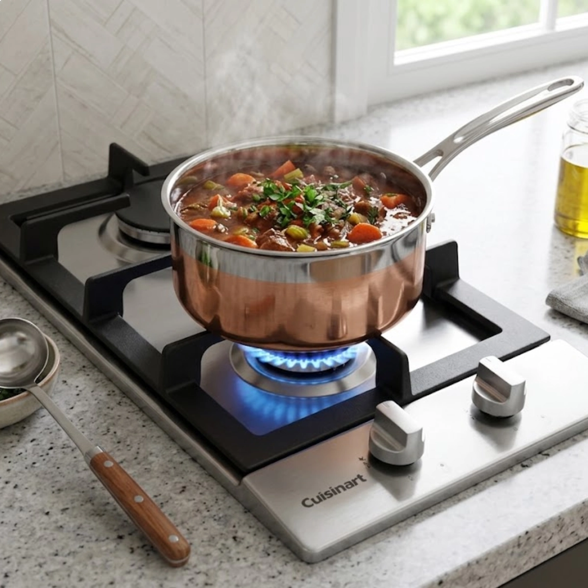COOKTOP DOMINO A GAS 2 BOCAS CUISINART 30CM INOX 220V COOKTOP DOMINO A GAS 2 BOCAS CUISINART 30CM INOX 220V