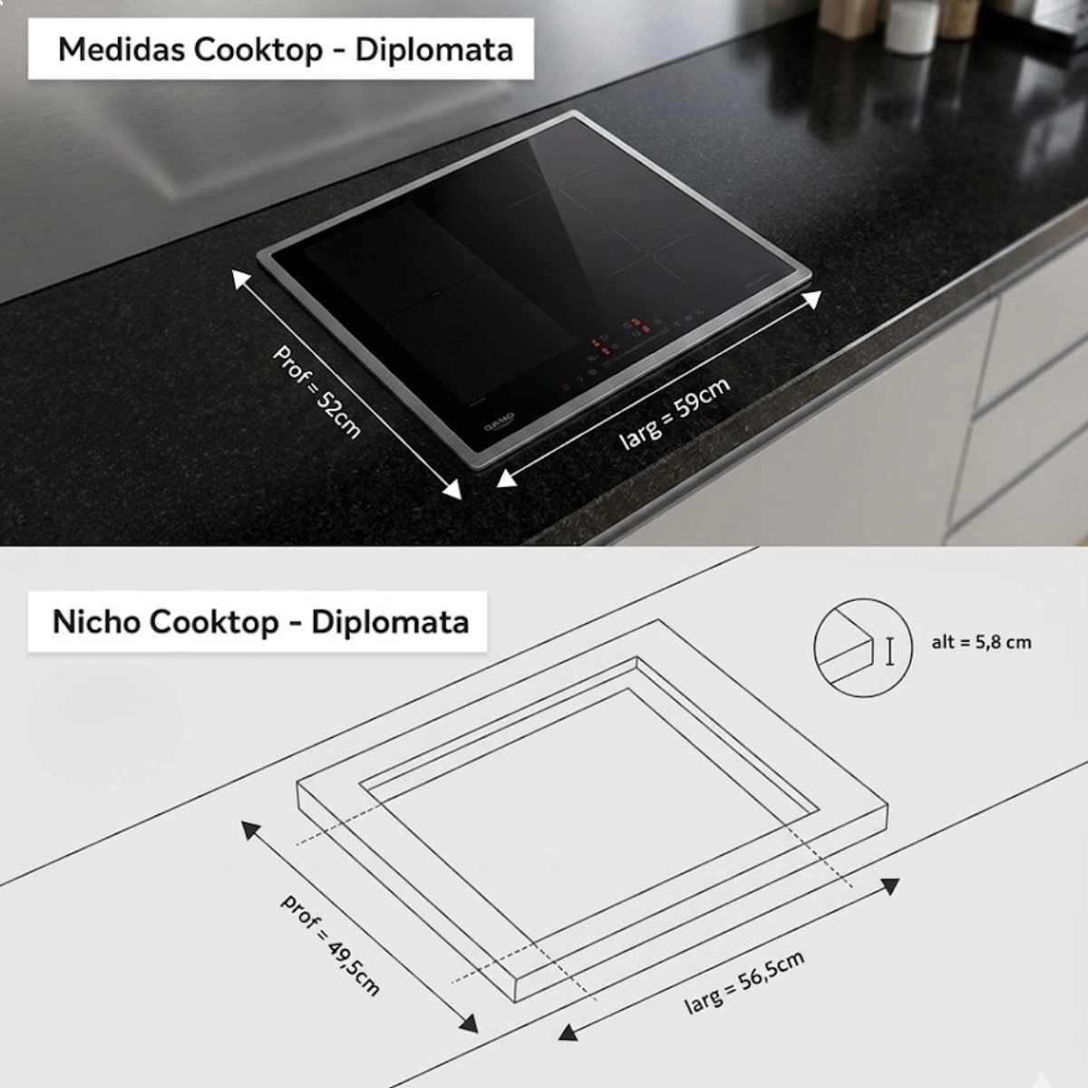 Cooktop Ind Dako Diplomata 4 Zonas 220v Cooktop Ind Dako Diplomata 4 Zonas 220v