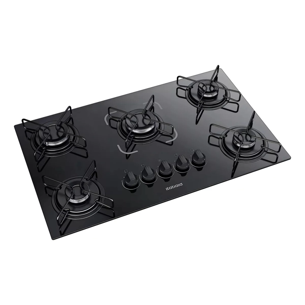 COOKTOP ITATIAIA ESSENCIAL 5 BOCAS MESA VIDRO PRETO BIVOLT