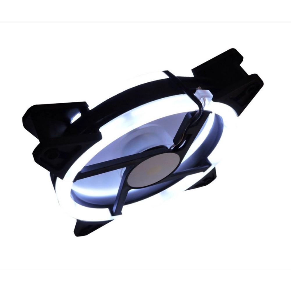 Cooler Fan Gamer Led Duplo 12x12 Branco Gabinete Pc Ventoinha