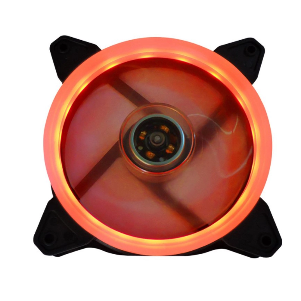 Cooler Fan Gamer Led Duplo 12x12 Vermelho Gabinete Pc Ventoinha