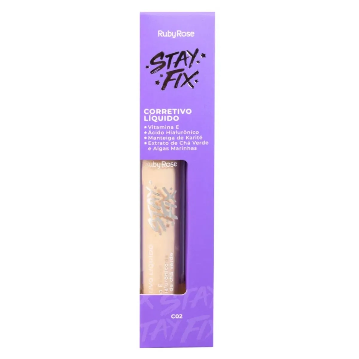 CORRETIVO LÍQUIDO RUBY ROSE STAY FIX TOM C02