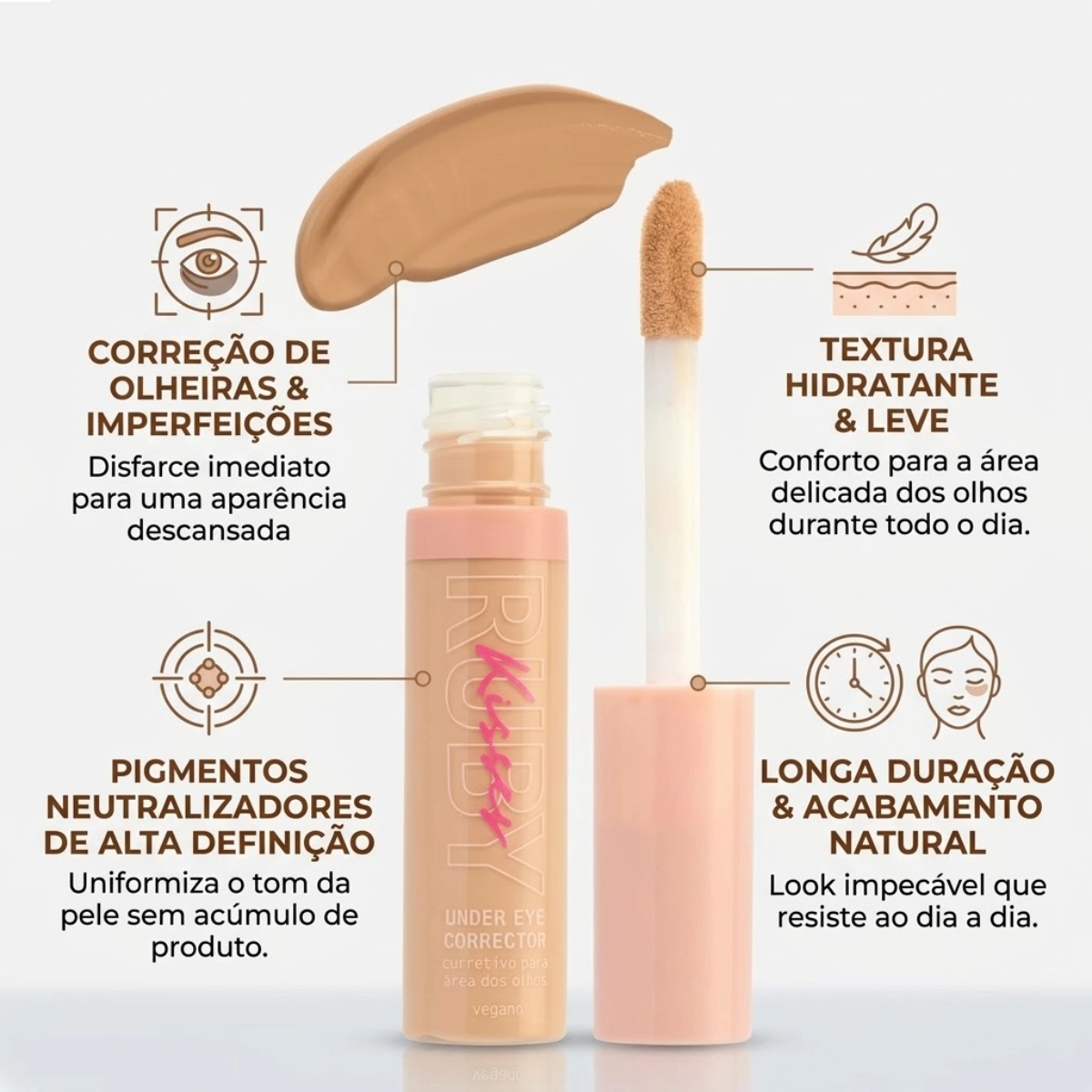 CORRETIVO LIQUIDO RUBY KISSES UNDER EYE OLHEIRAS COR 20
