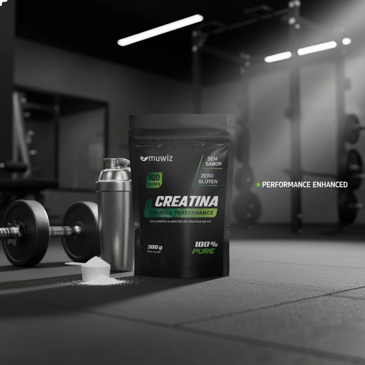 CREATINA MONOHIDRATADA EM PO MUWIZ 300G SEM SABOR CREATINA MONOHIDRATADA EM PO MUWIZ 300G SEM SABOR