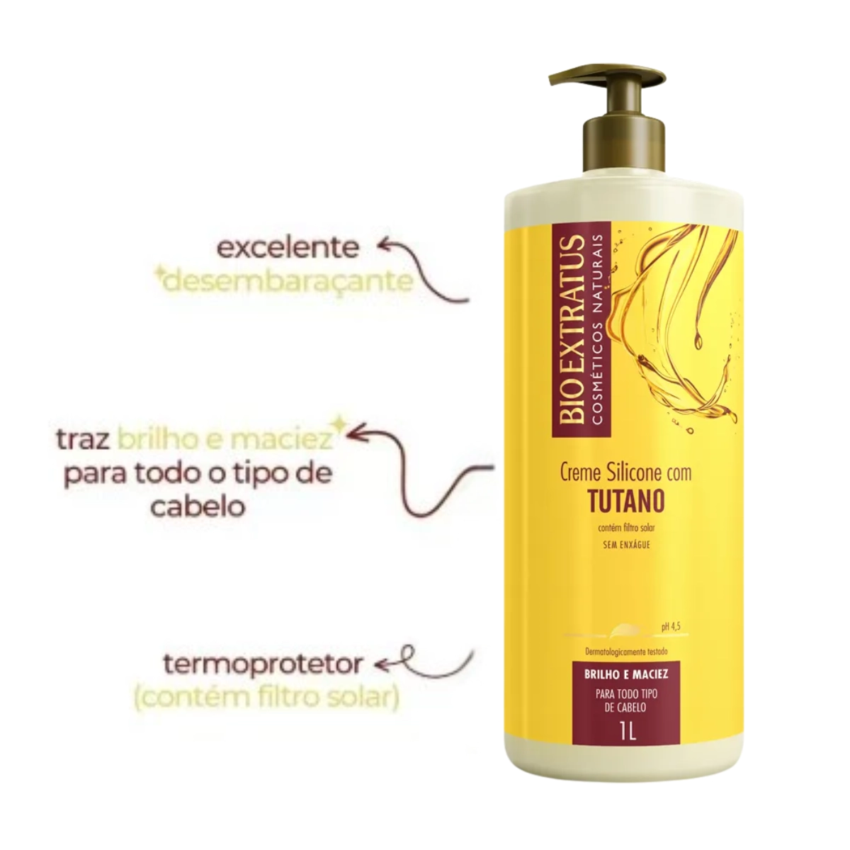 CREME CAPILAR SILICONE COM TUTANO E FILTRO SOLAR 1 LITRO