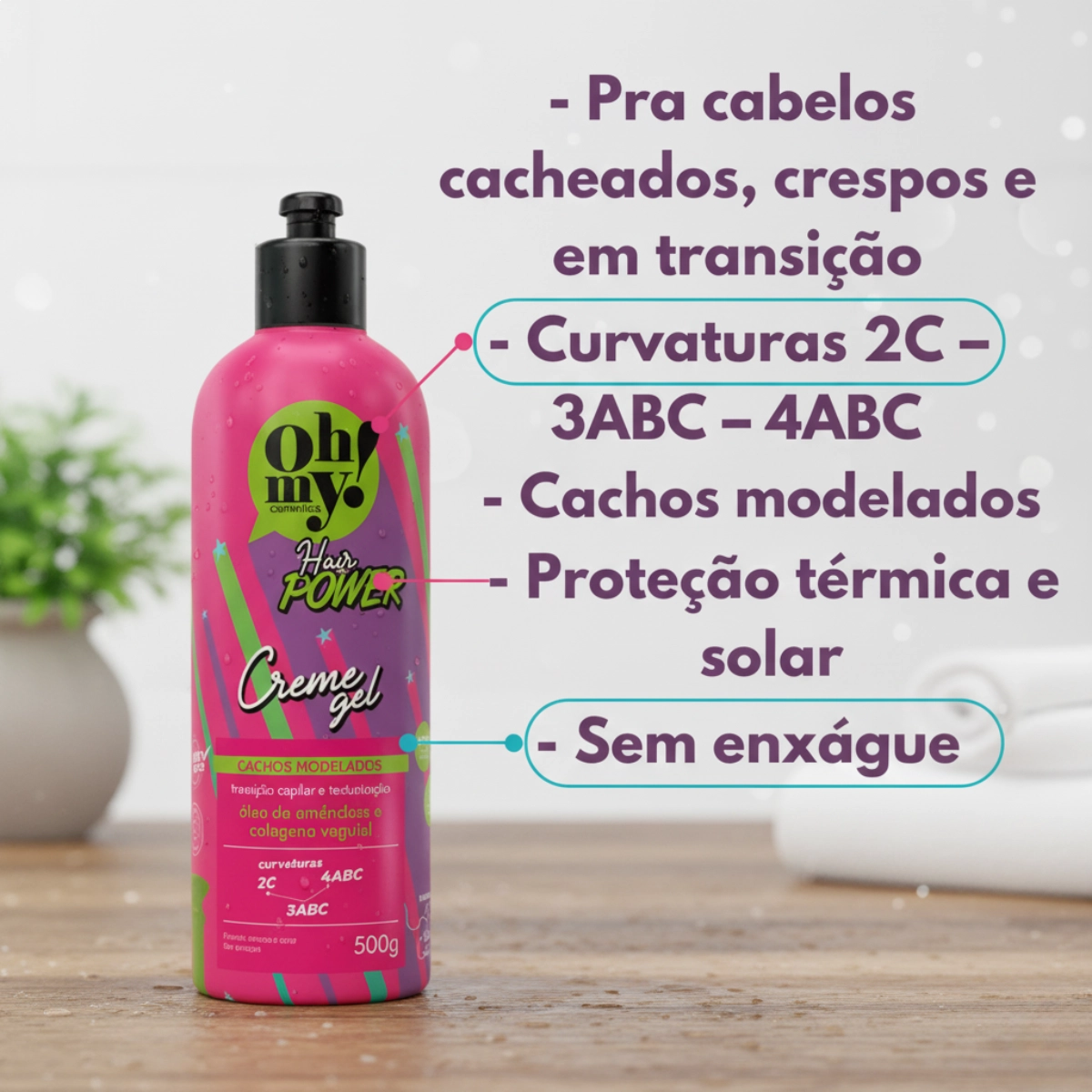 CREME GEL HAIR POWER 500ML OH MY