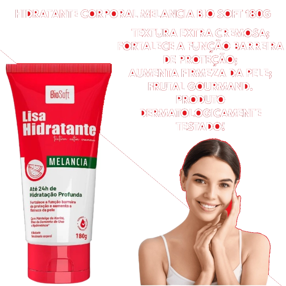 Creme Hidratante Corporal Melancia Bio Soft 