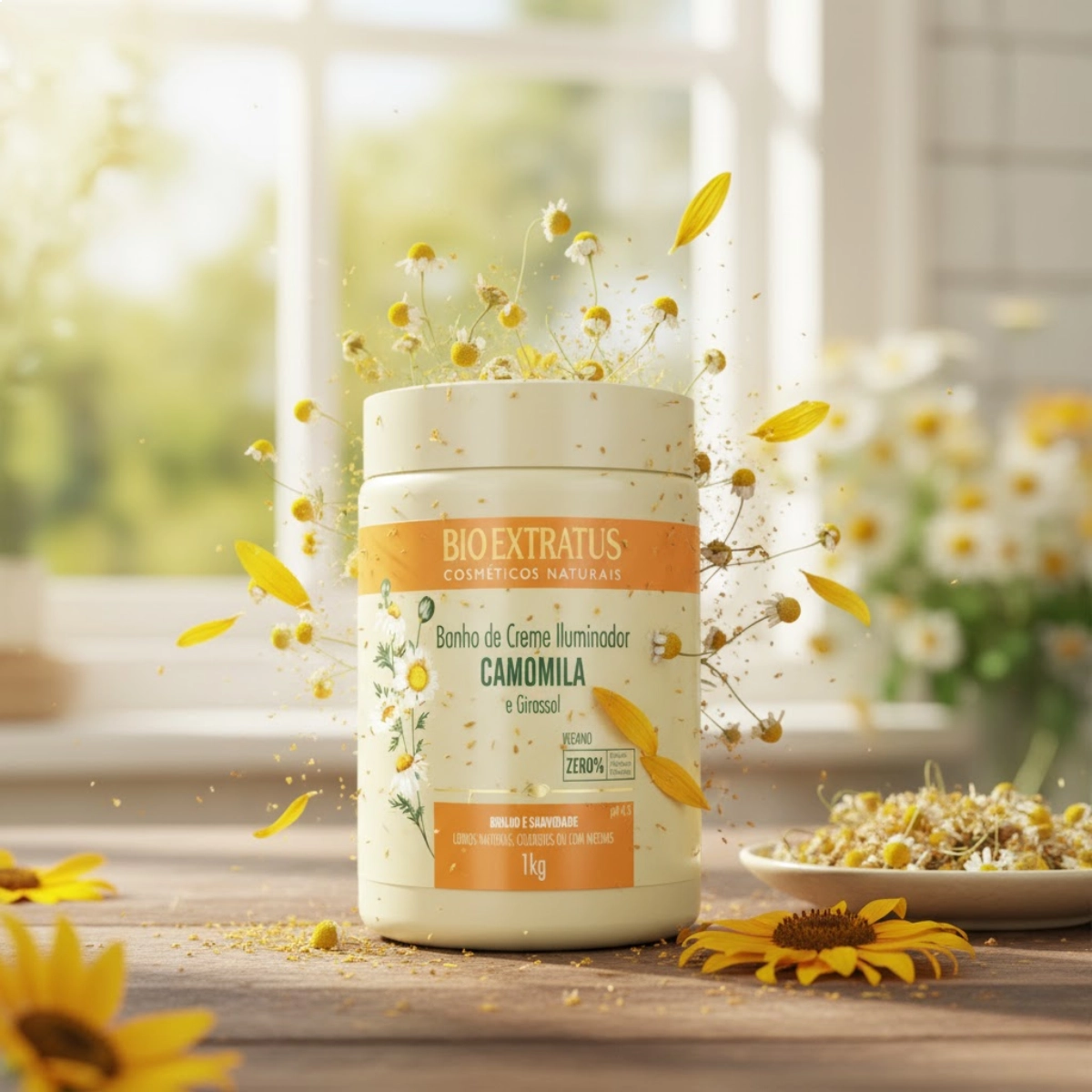CREME ILUMINADOR CAMOMILA E GIRASSOL BIO EXTRATUS 1KG CREME ILUMINADOR CAMOMILA E GIRASSOL BIO EXTRATUS 1KG